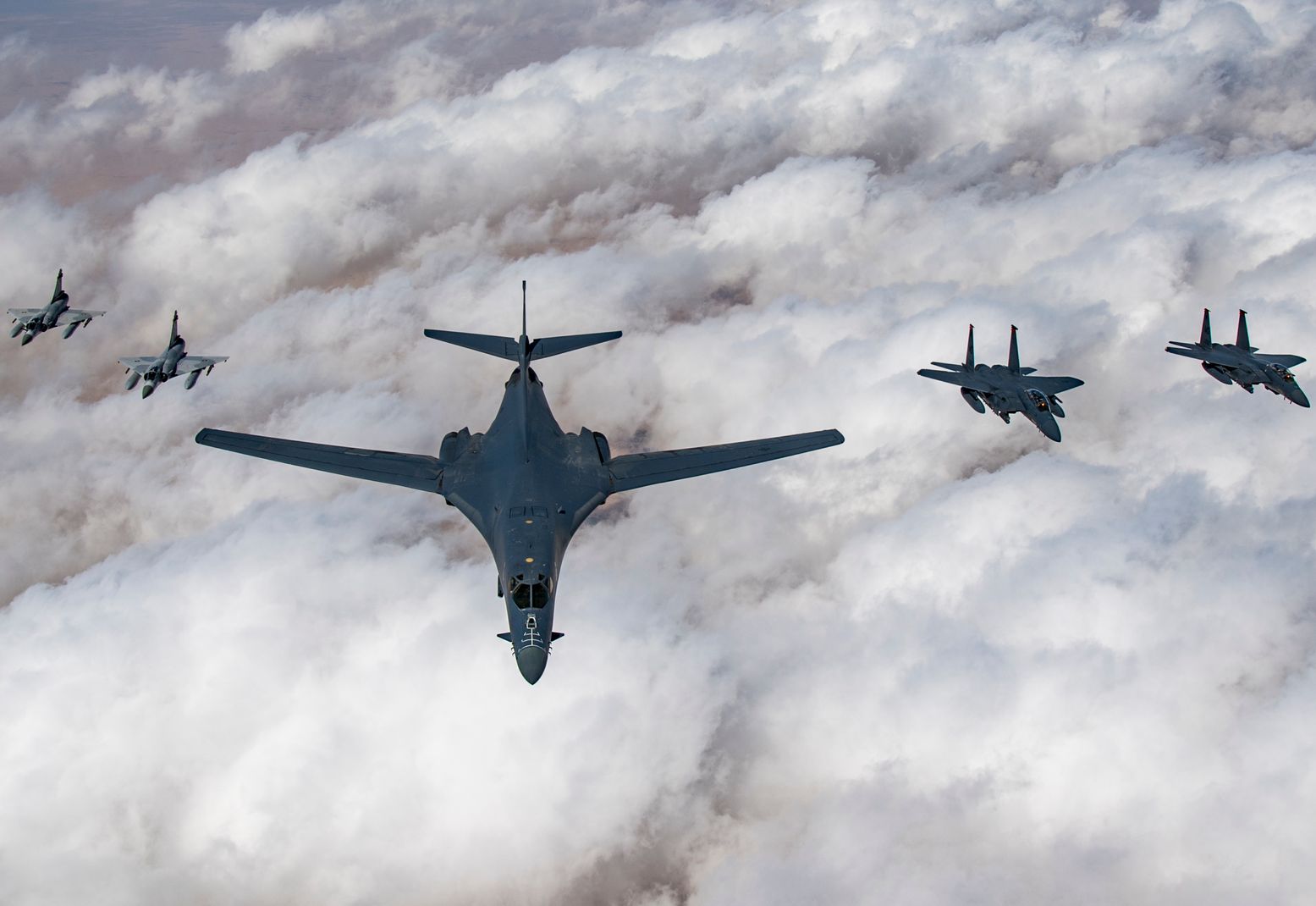 Video Alert: Watch American B-1B Lancer Bombers Practice a Bombing Raid